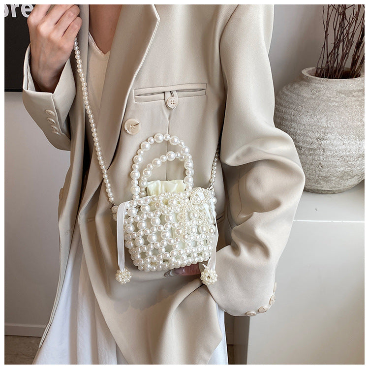 Pearl-Embellished Evening Purse