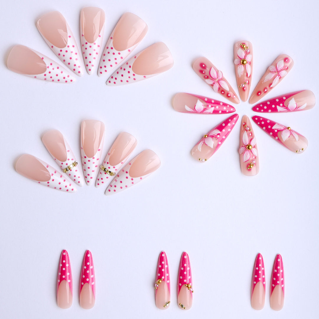 Artificial Nails in Elegant Flower Pattern Kalsten