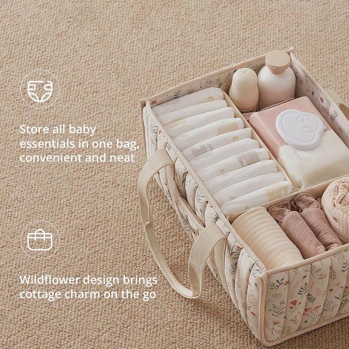 Storage basket with carrying handles and elegant floral pattern Kalsten