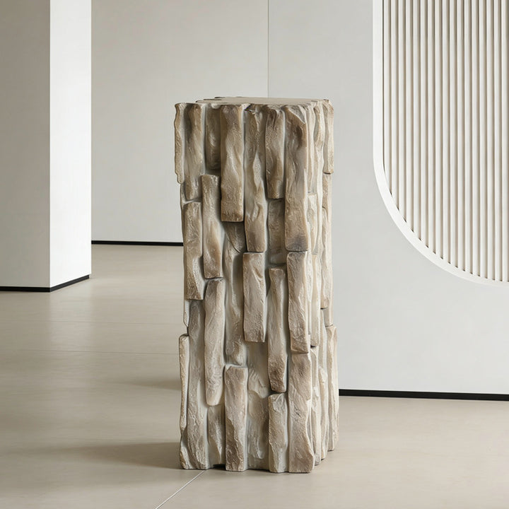 Rock-Texture Decorative Pedestal