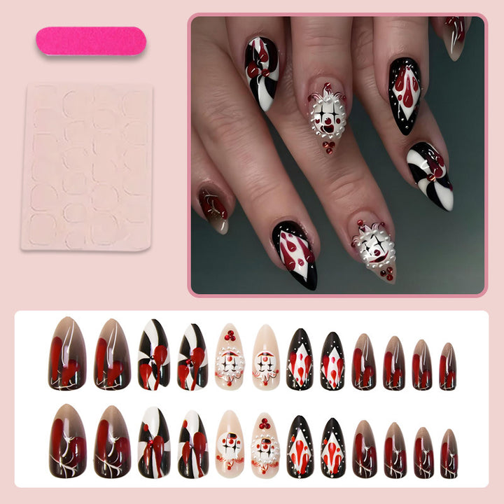 Art nail set with unique spooky designs Kalsten
