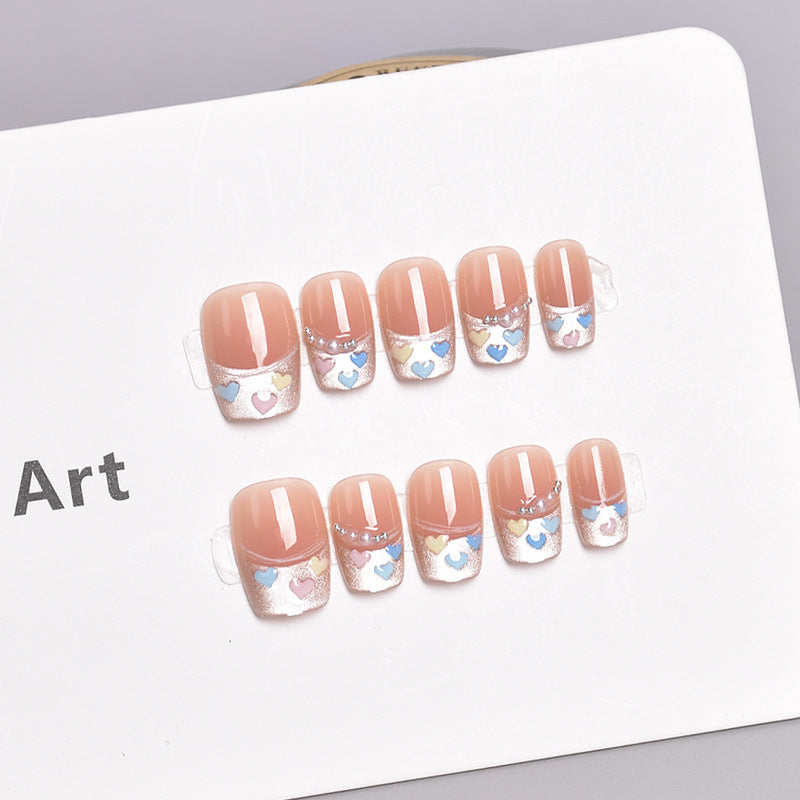 Glamorous Heart-Themed Press-On Nail Set Kalsten