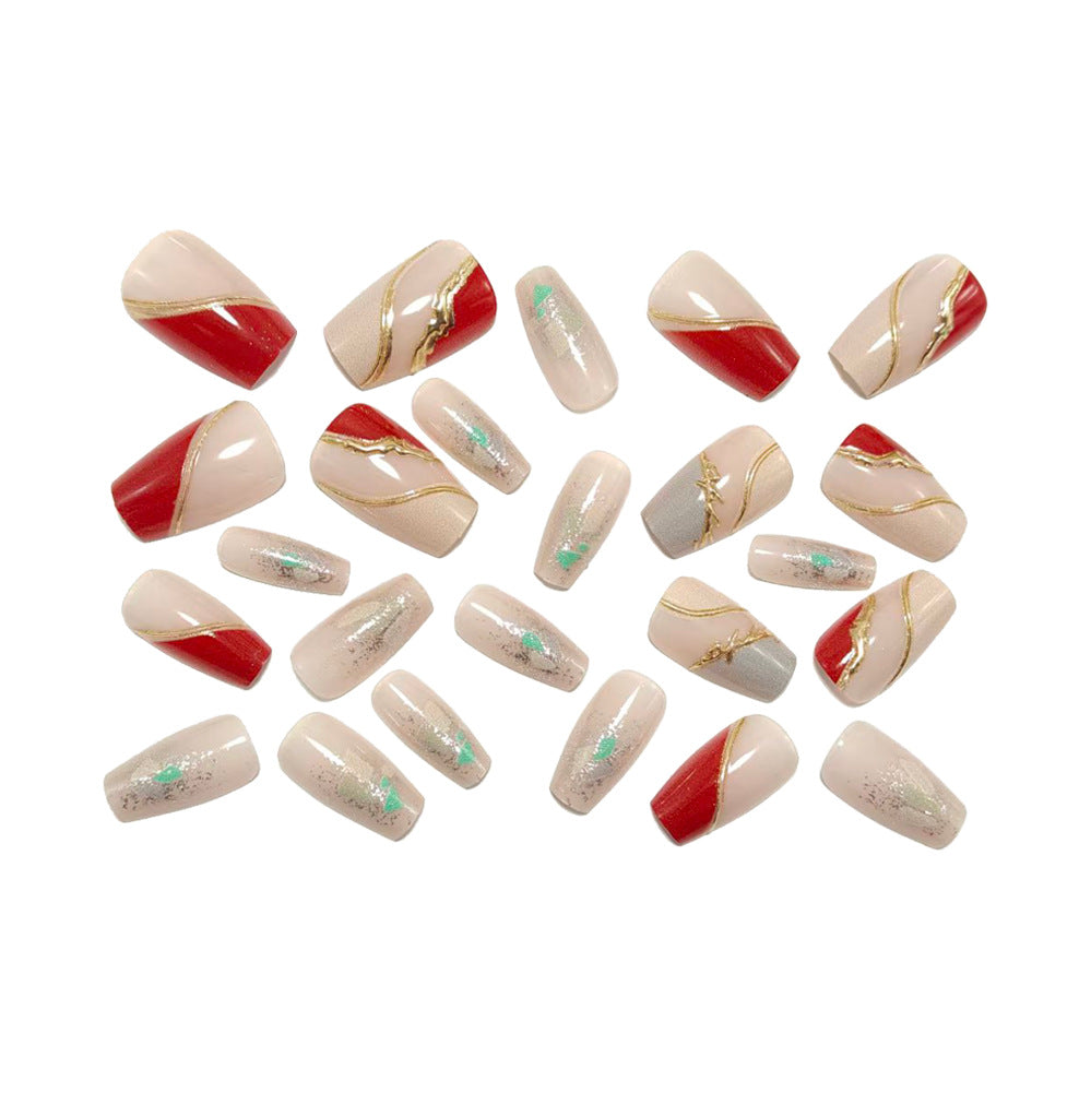 Artificial nails with elegant gold pattern Kalsten