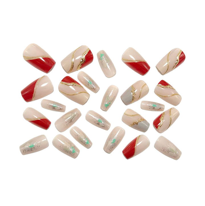 Artificial nails with elegant gold pattern Kalsten