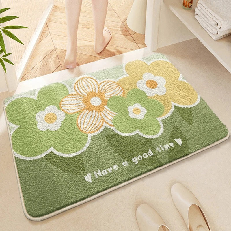 Floral Patterned Bath Mat Kalsten