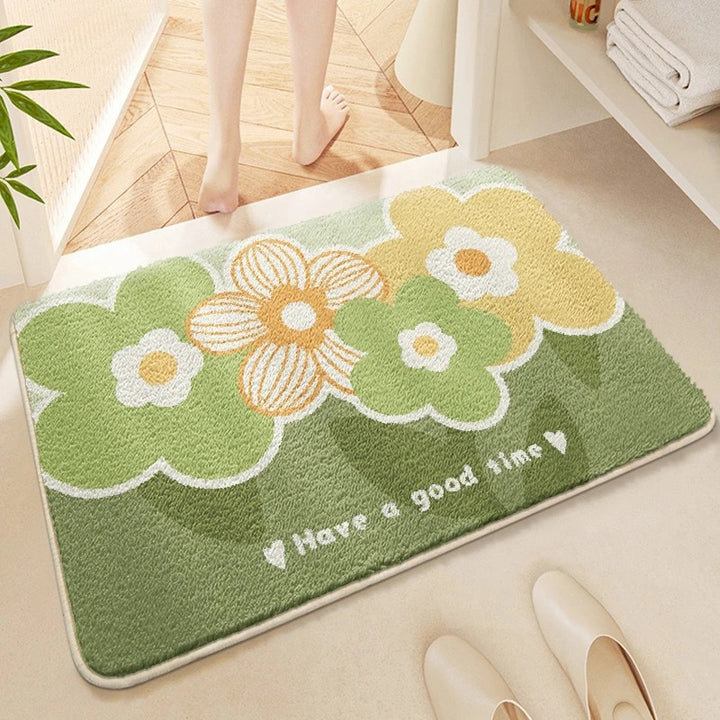 Floral Patterned Bath Mat Kalsten