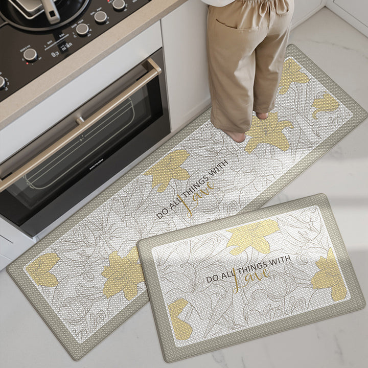 Floral Pattern Kitchen Comfort Mat Set Kalsten