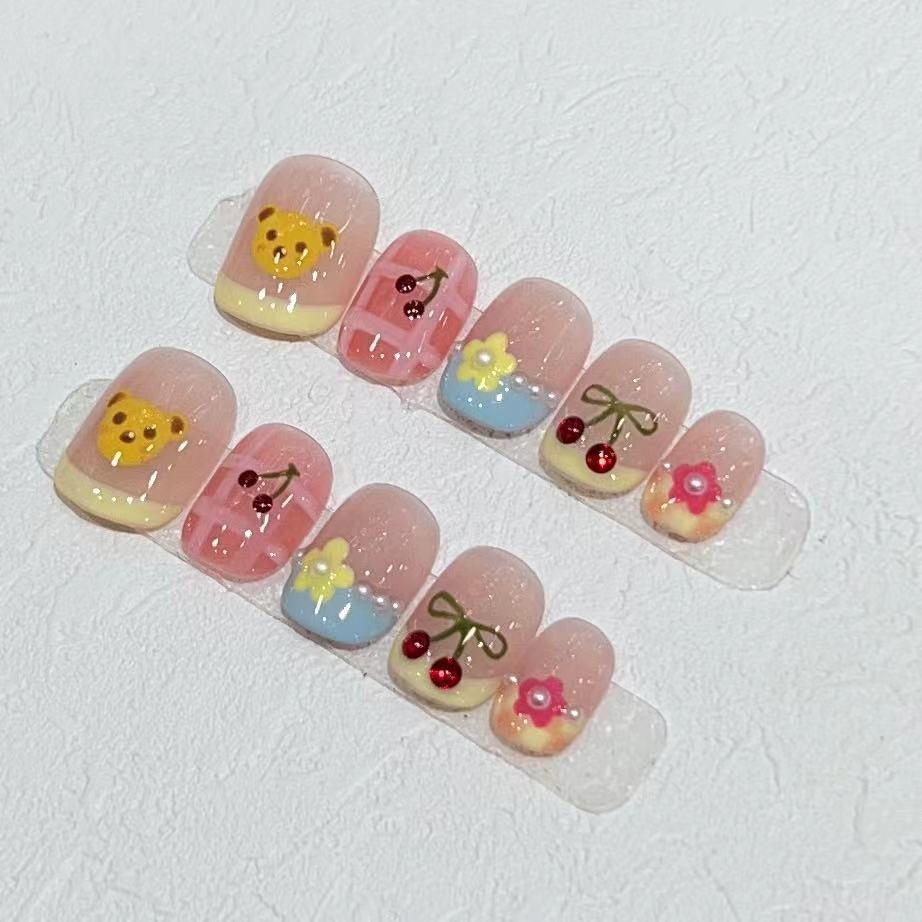 Whimsical Character Design Press-On Nail Set Kalsten