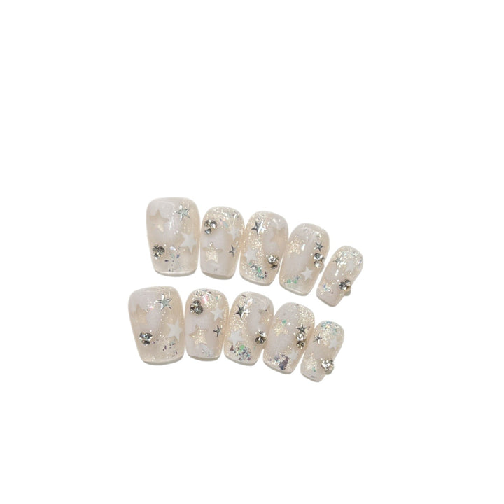 Decorative Star-Accent Press-On Nail Set Kalsten