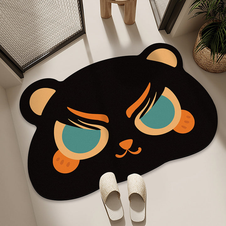 Cartoon Cat-Themed Bath Mat