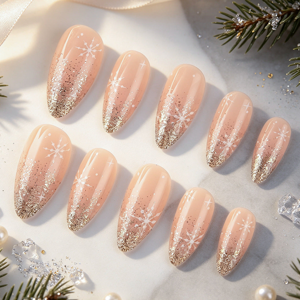 Snowflake Glitter Gel Nail Art Kalsten