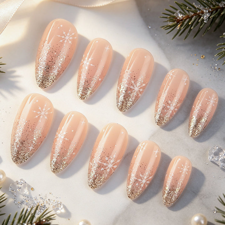 Snowflake Glitter Gel Nail Art Kalsten