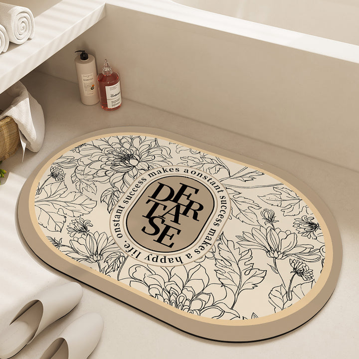 Floral Patterned Bath Mat Kalsten