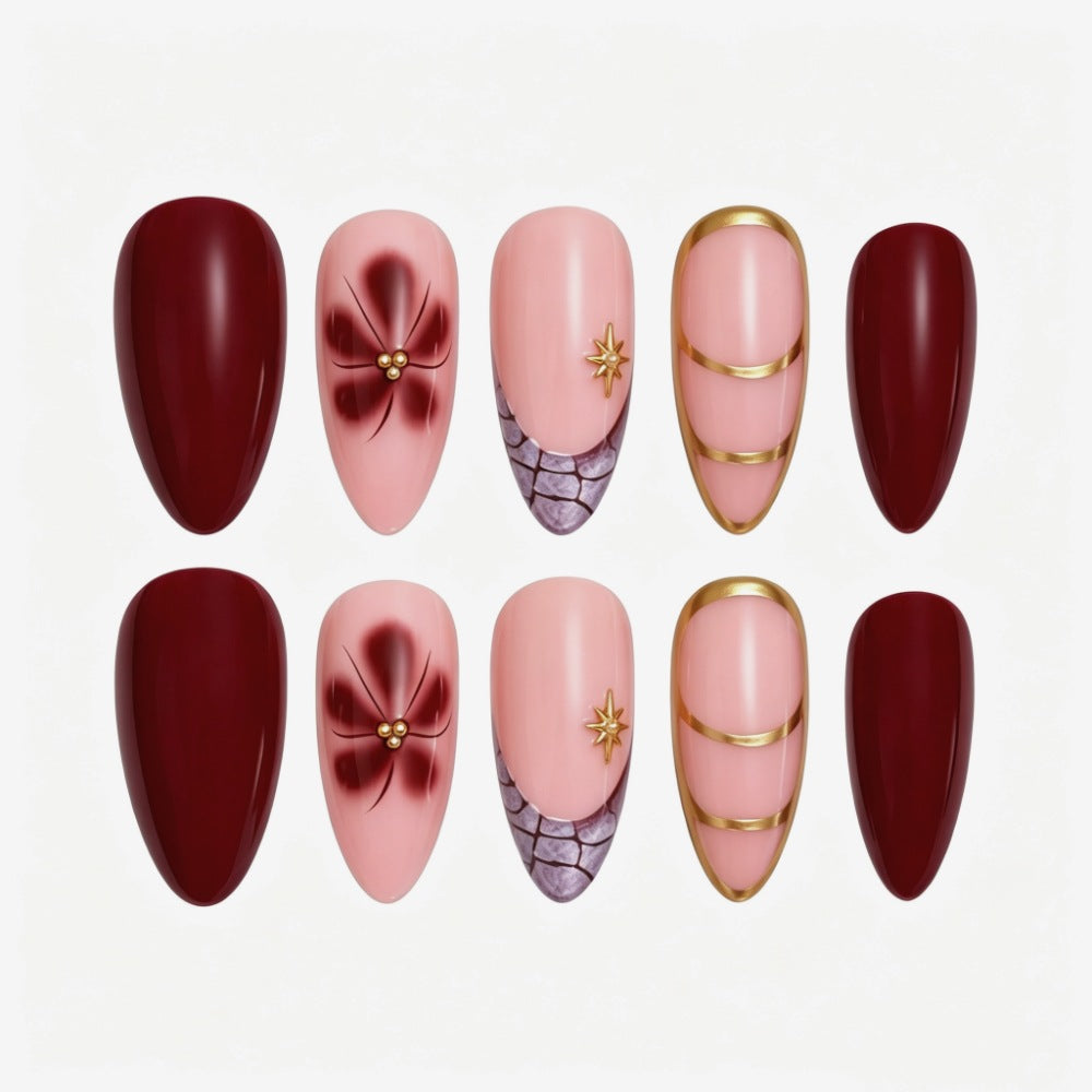Artistic Almond-Shaped Nail Enhancements