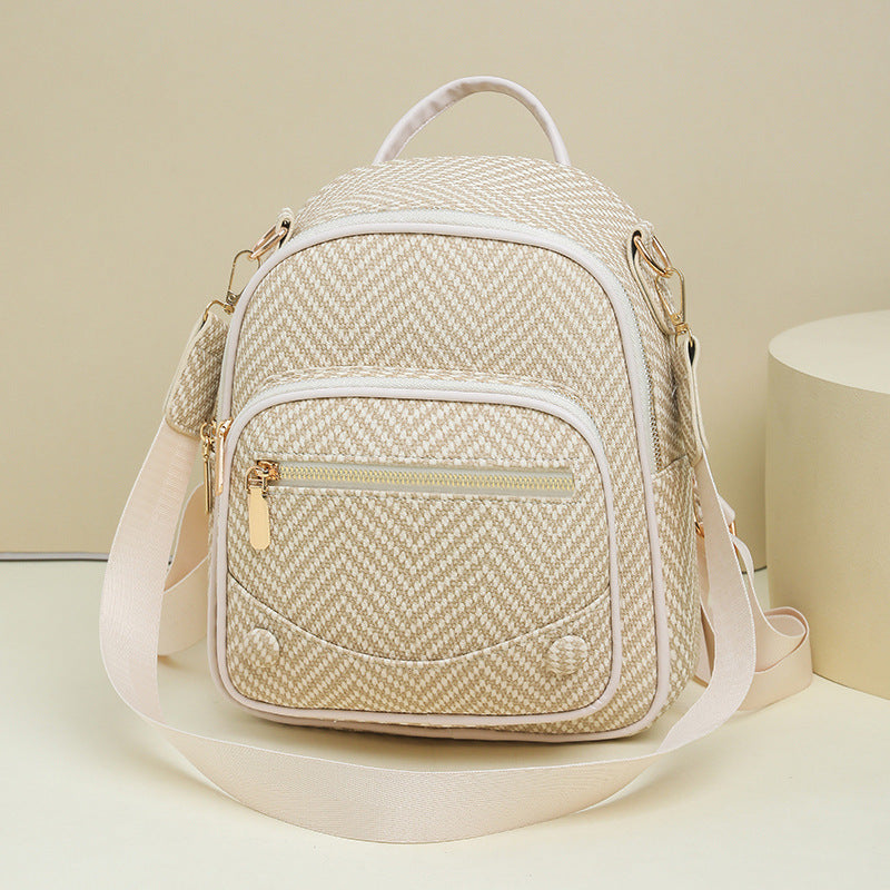 Multi-Functional Herringbone Pattern Backpack Kalsten