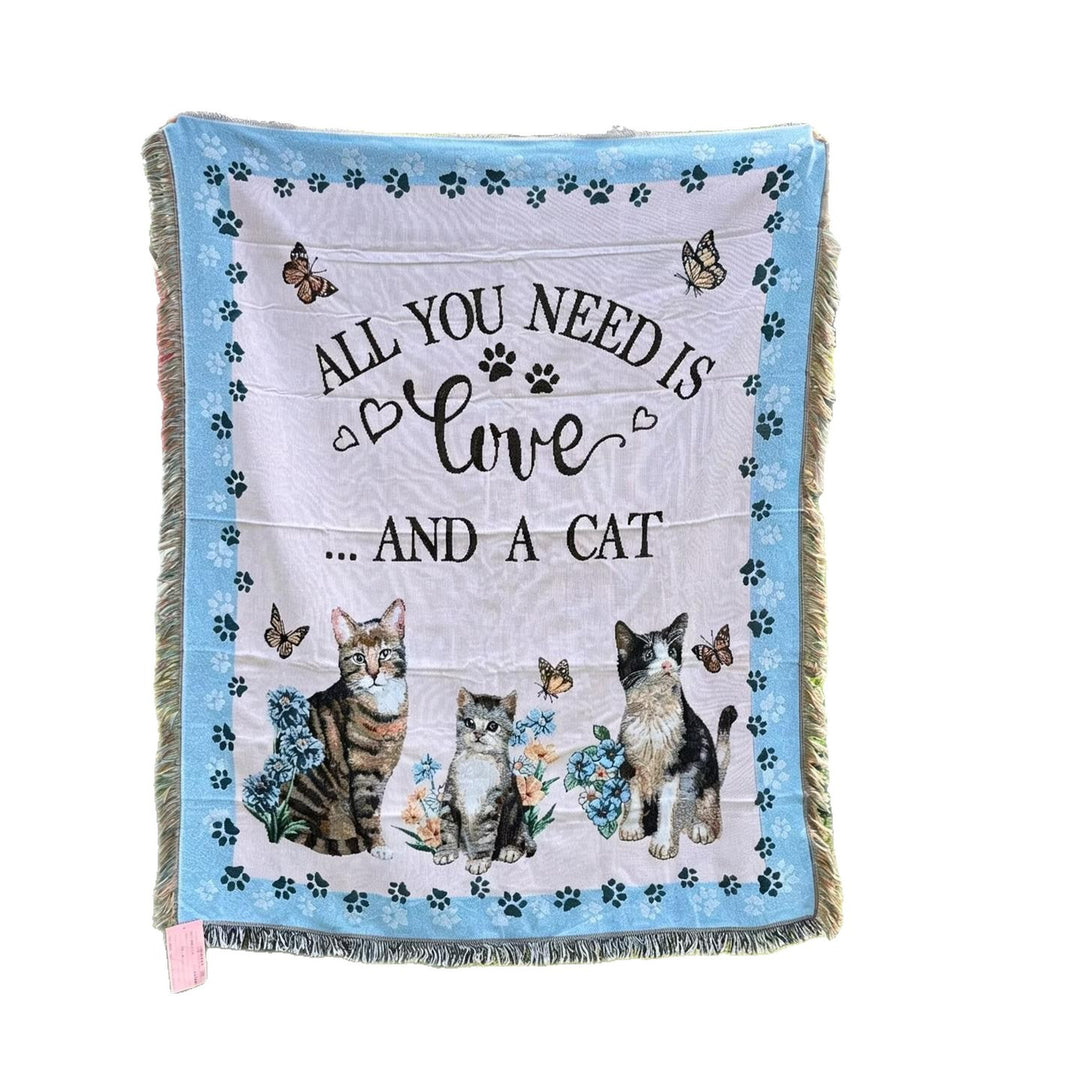 Cat-Themed Cozy Throw Blanket