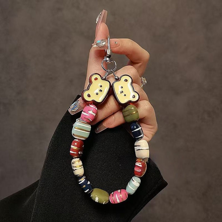 Whimsical Bear-Themed Beaded Keychain Kalsten