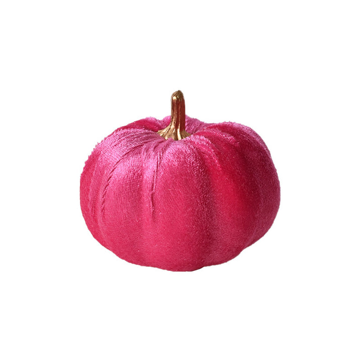 Samt-Deko Pumpkin with decorative metal stem as table ornament