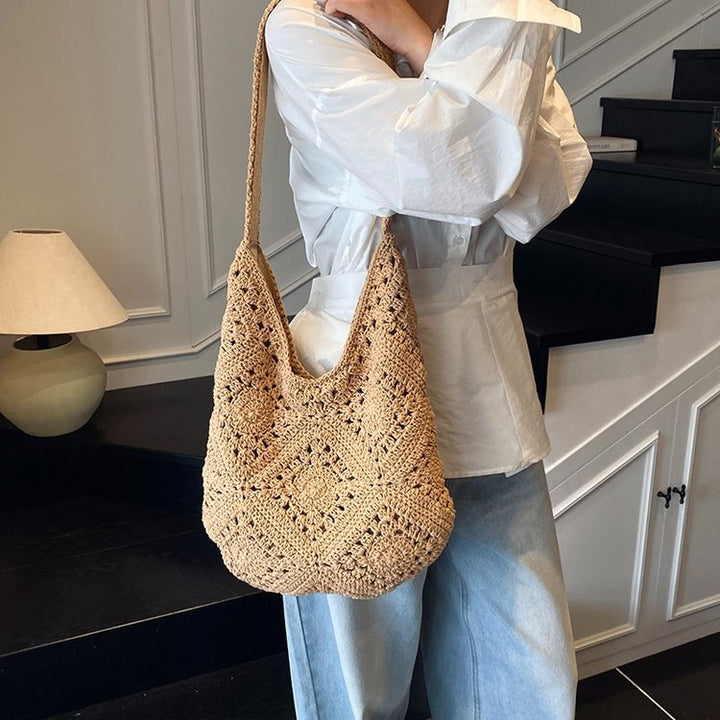Handcrafted Hobo Bag with Unique Macrame Structure Kalsten