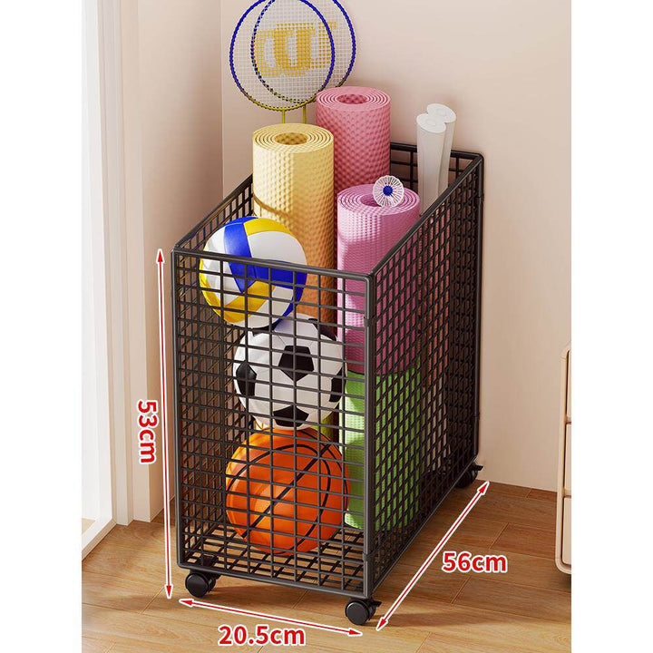 Rolling Vertical Sports Storage Cart for Balls and Yoga Mats