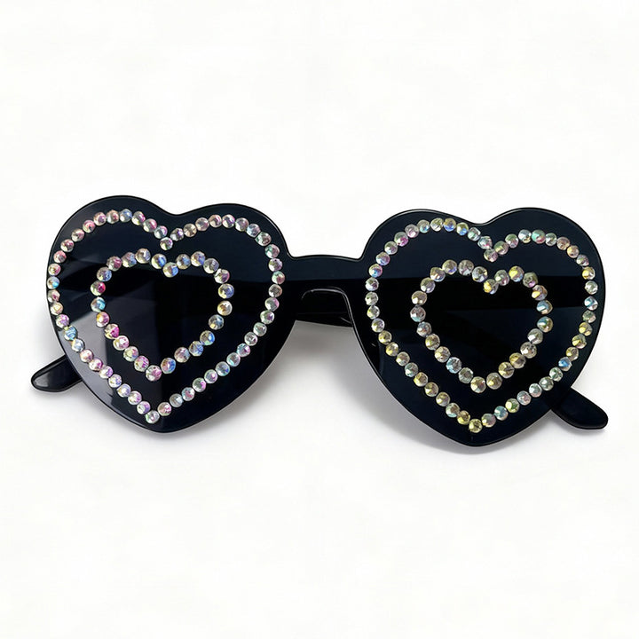 Rhinestone-Embellished Heart-Shaped Sunglasses Kalsten 1787141238