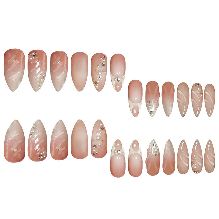 Premium Rhinestone-Embellished Stiletto Press-On Nails Kalsten