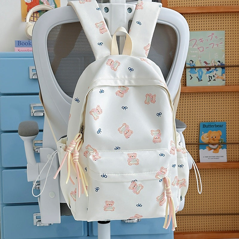 Cute Bear-Print School Backpack Kalsten