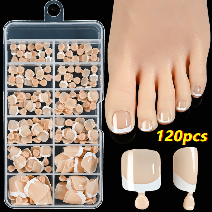 French Tip Gel Toenail Set Kalsten