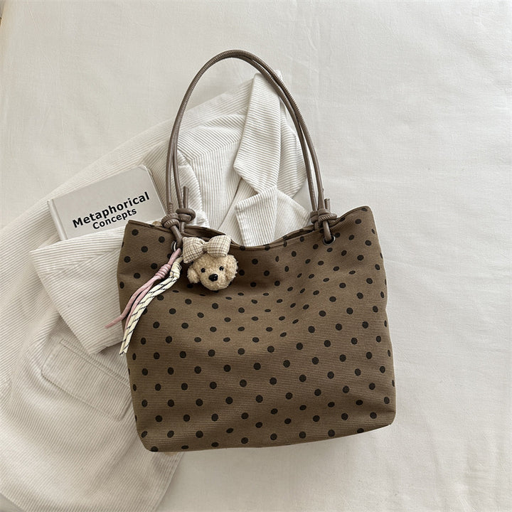 Playful Polka Dot Fabric Tote Bag
