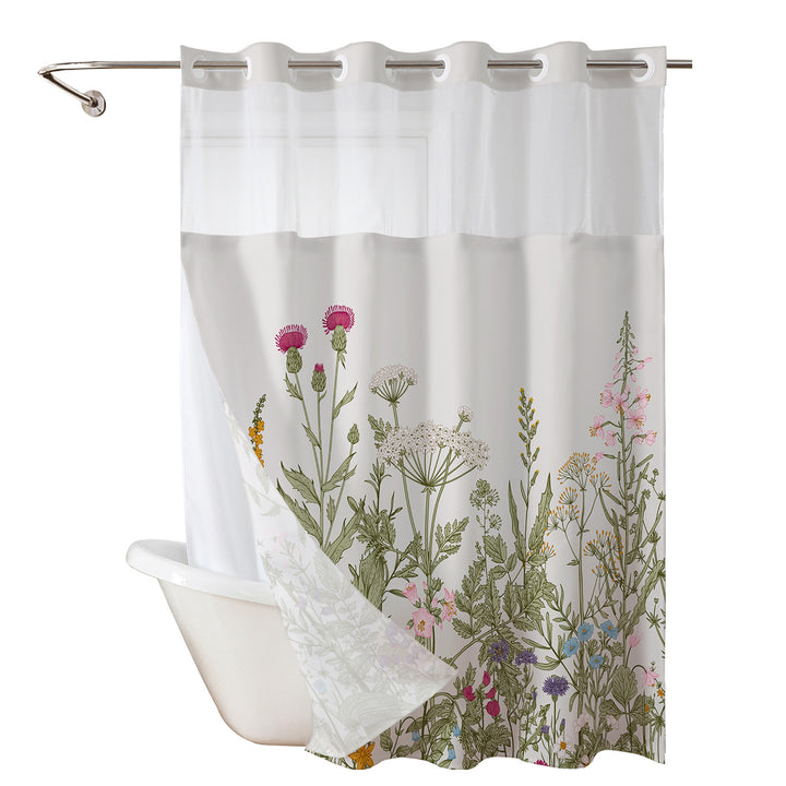 Elegant Floral Print Shower Curtain Kalsten