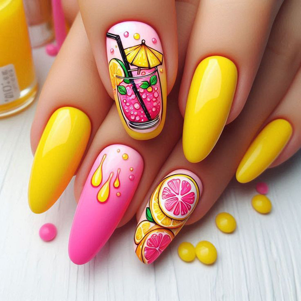 Artificial nails in cheerful cocktail design Kalsten