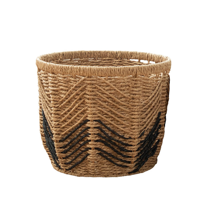 Modern storage basket with geometric design