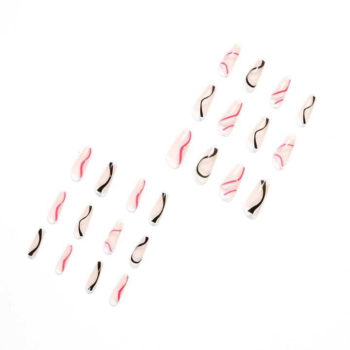 Trendy Artificial Nails with Wave Design Kalsten