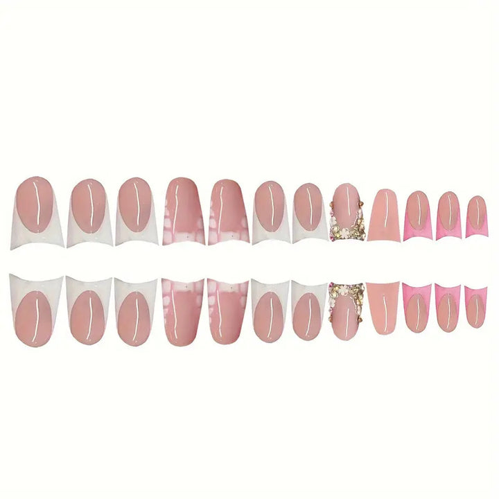 Glamorous 3D Crystal-Accented Press-On Nail Set Kalsten