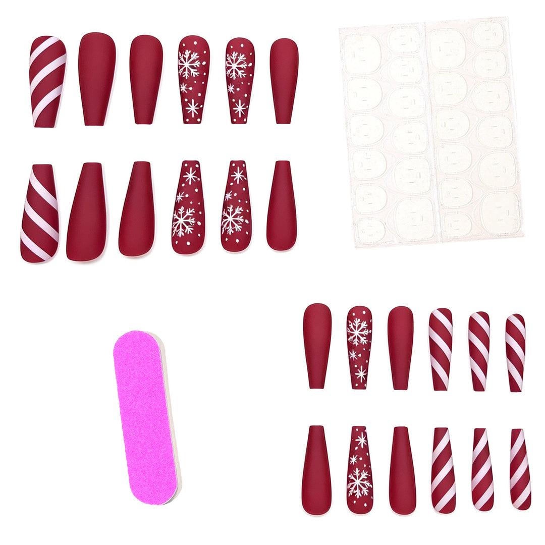 Festive Matte Acrylic Nail Art Kalsten