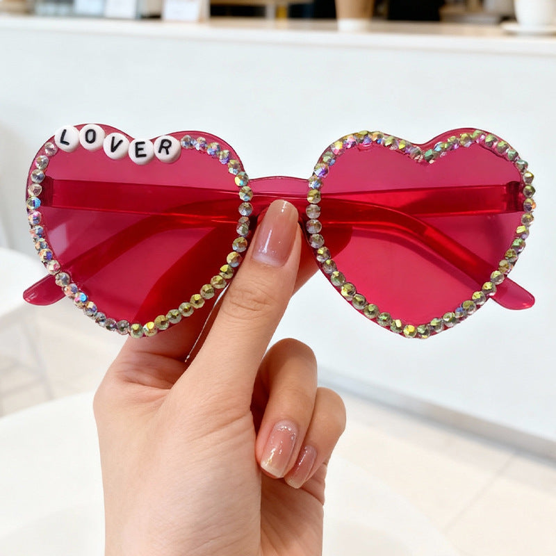 Heart-Shaped Rhinestone-Embellished Sunglasses Kalsten 1787141205