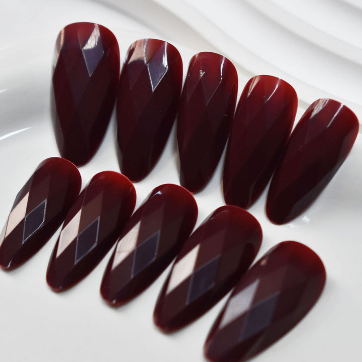 Premium Glossy Diamond-Shaped Press-On Nails Kalsten