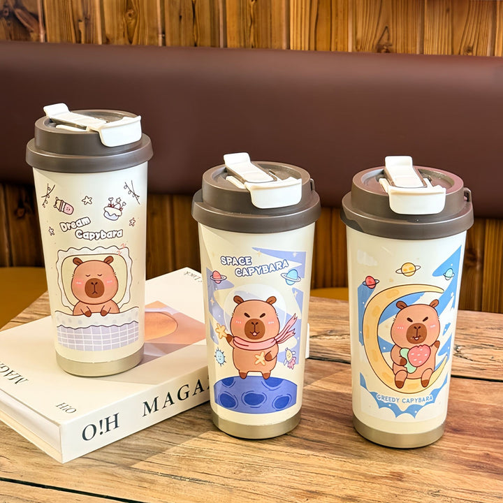 Leak-proof stainless steel water bottle with cute capybara design Kalsten
