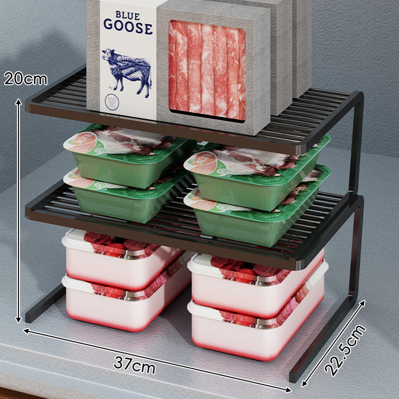 Compact Three Tier Slatted Metal Countertop Pantry Organizer