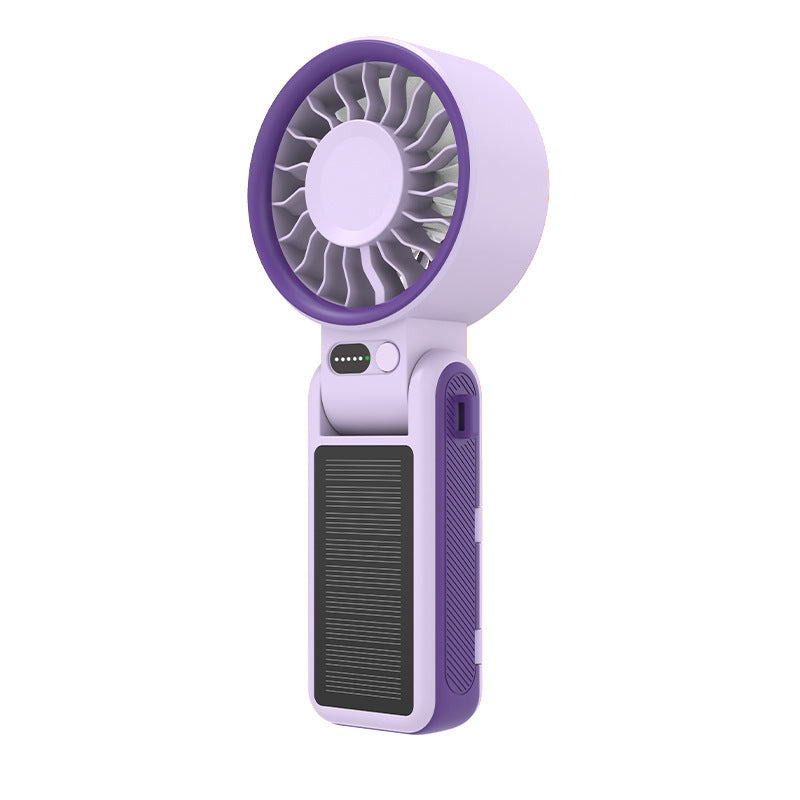 Unisex Portable Rechargeable Handheld Fan with Solar Charging Kalsten
