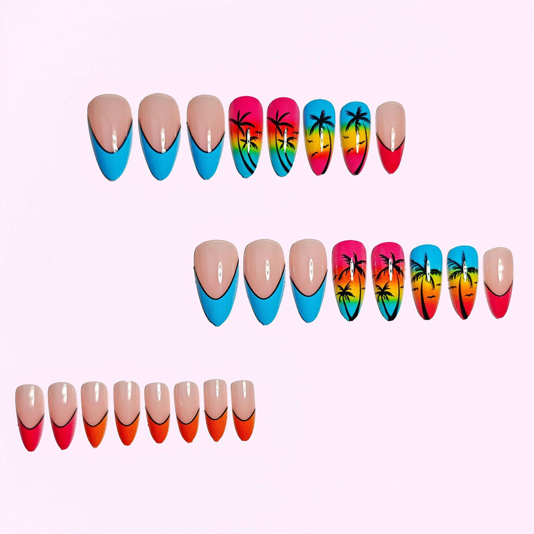 Tropical Sunset Nail Art