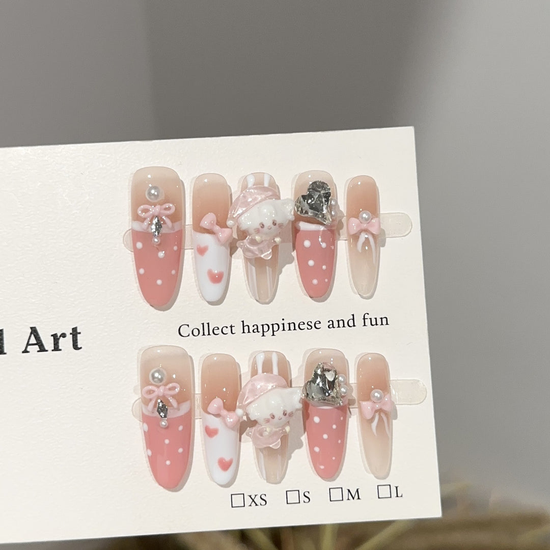 Decorative 3D Cartoon-Themed Press-On Nail Set