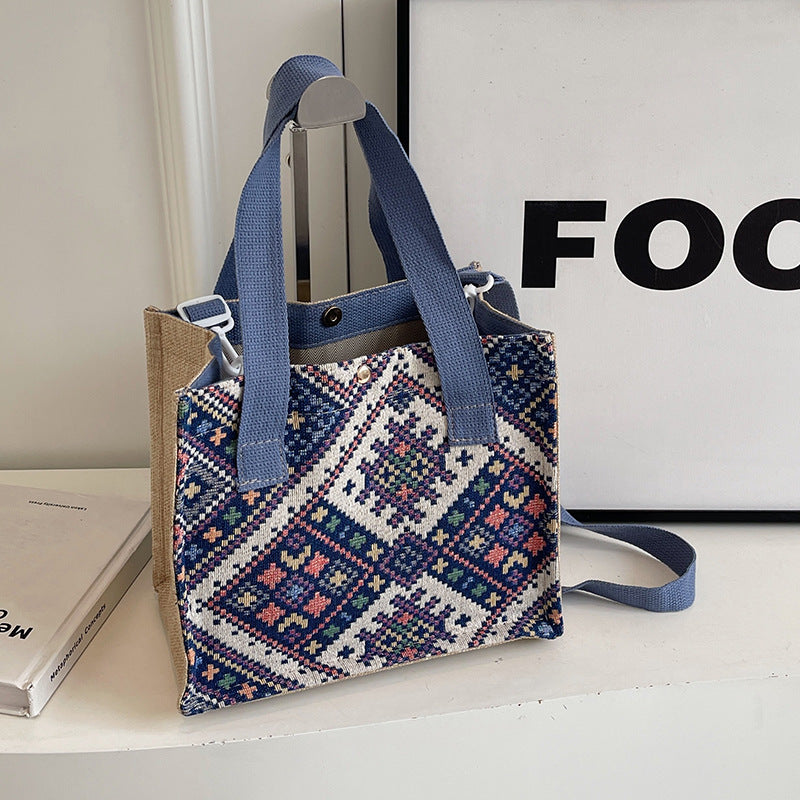 Decorative Patterned Canvas Tote Bag
