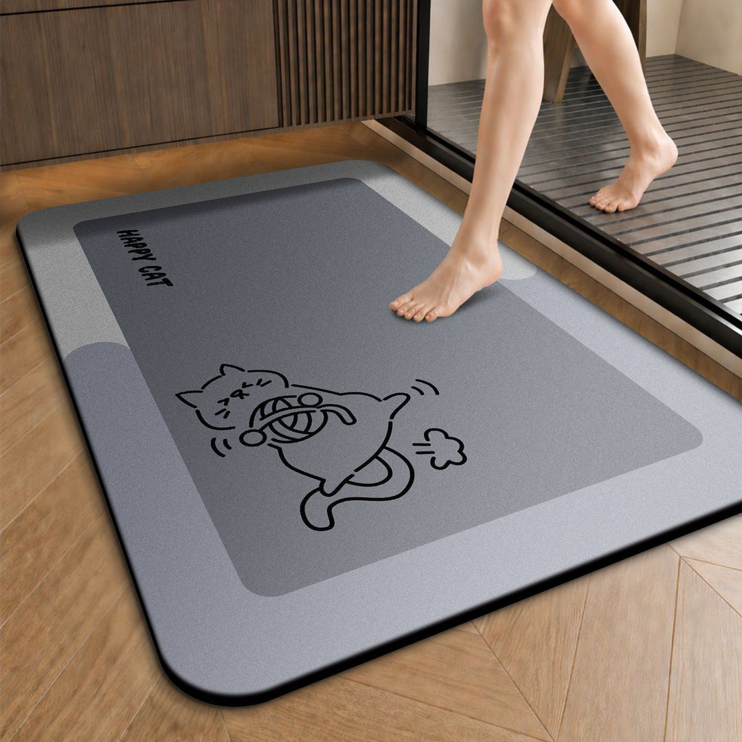 Funny Cartoon Cat-Themed Anti-Slip Bath Mat