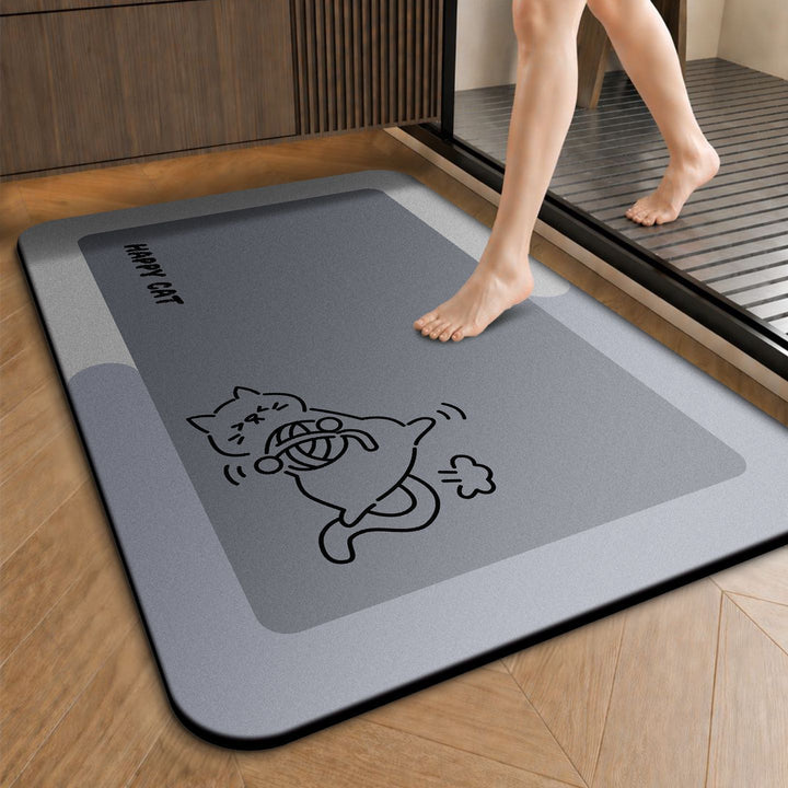 Funny Cartoon Cat-Themed Anti-Slip Bath Mat