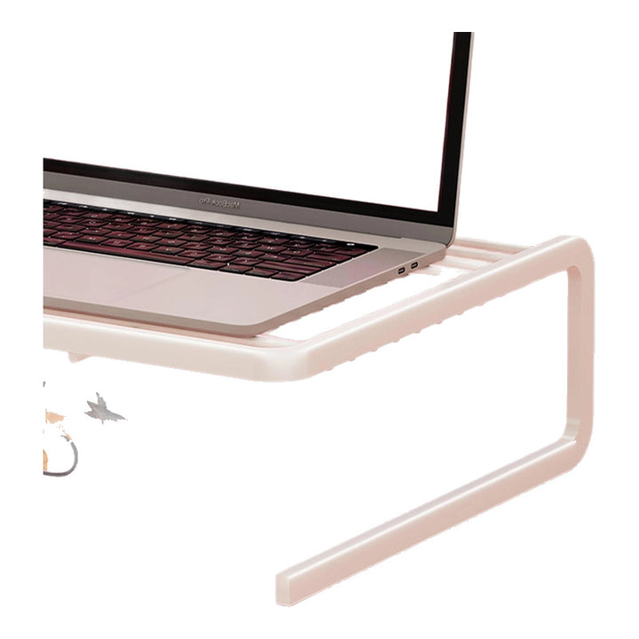 Two Tier Adjustable Metal Laptop and Monitor Riser with Ventilated Slatted Shelves