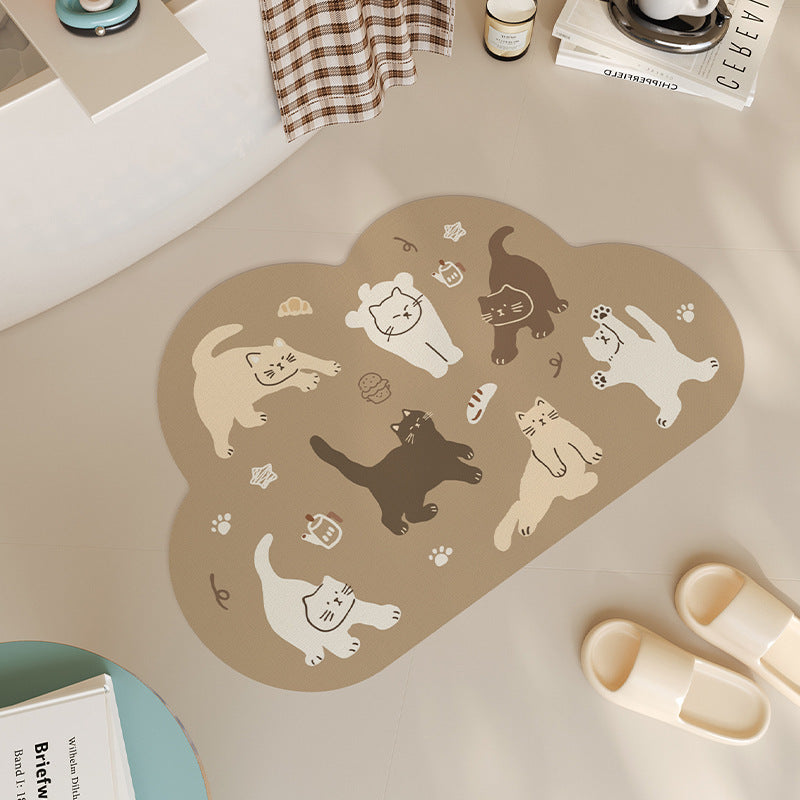 Cat-Themed Bathroom Mat