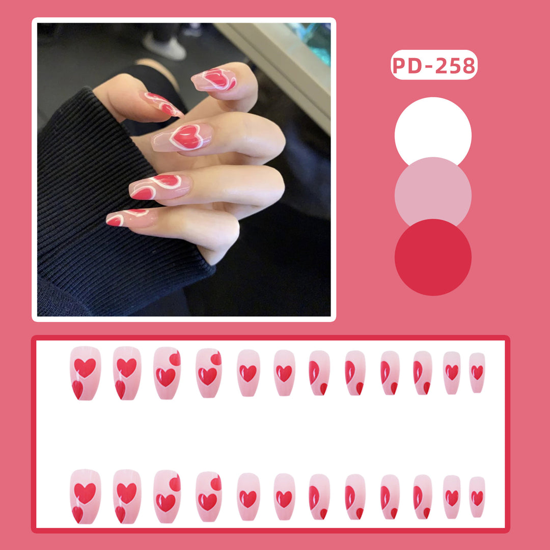 Heart-Designed Press-On Nail Set Kalsten