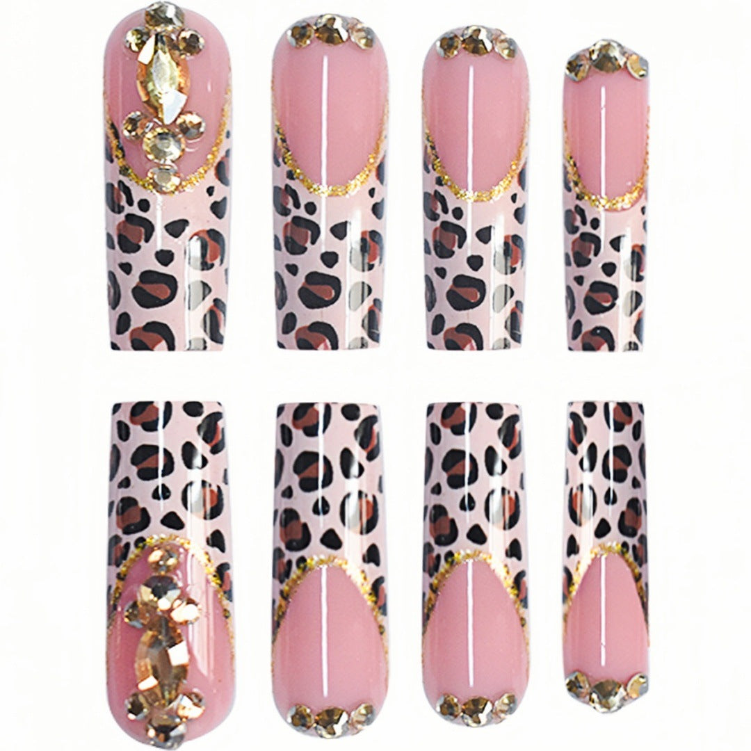 Elegant Leopard Print Press-On Nail Extensions Kalsten