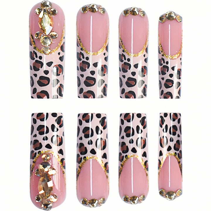 Elegant Leopard Print Press-On Nail Extensions Kalsten